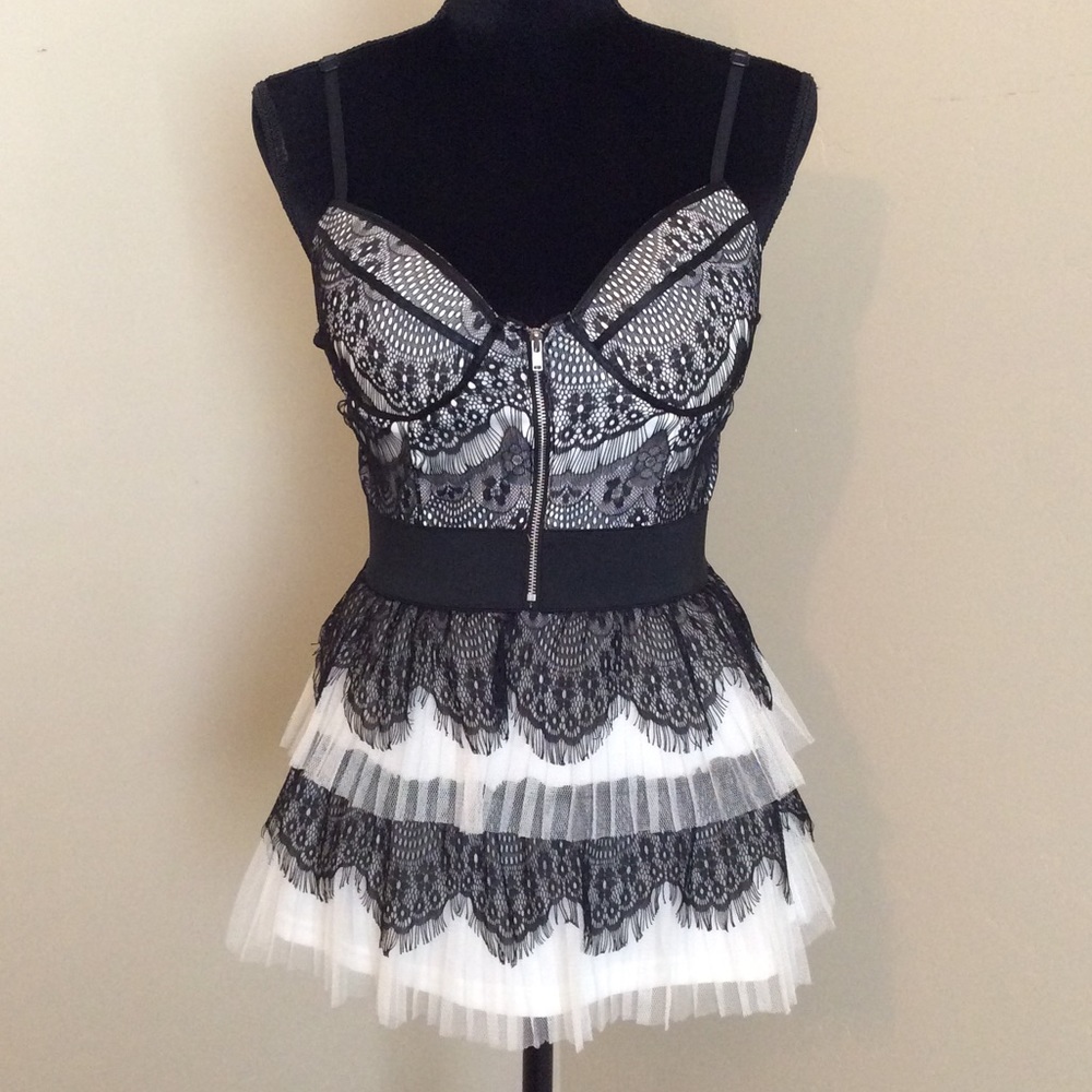 Lace and ruffle top